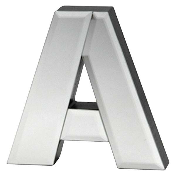 6" Mirrored Wood Monogram Letter, A