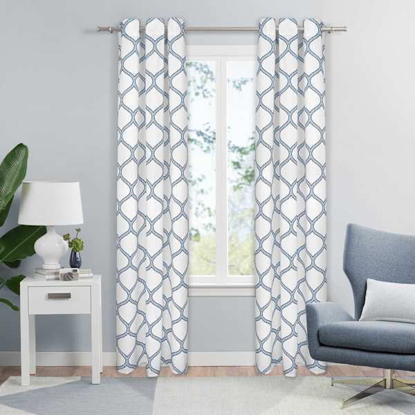 Desmond Indigo Light Filtering Curtain Panel, 84"