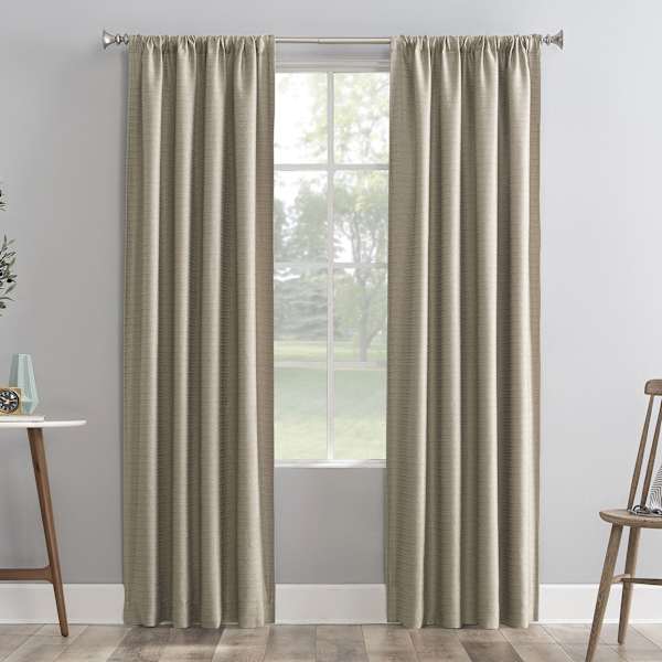Dune Thermal Lined Rod Pocket Blackout Curtain Panel, 84"