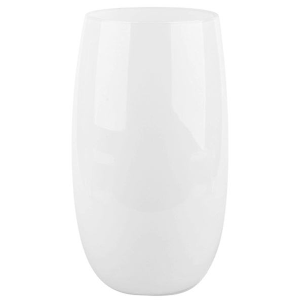 White Glass Vase, 10"