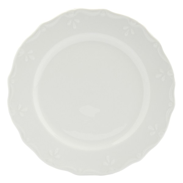 12-Piece Scalloped Dinner Set, White