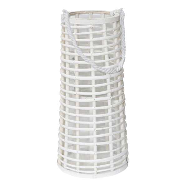 Ty Pennington White Willow Glass Lantern, 16"