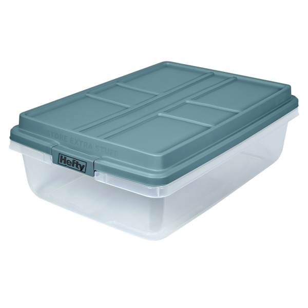 Hefty Smoke Blue Hi-Rise Storage Bin, 38l