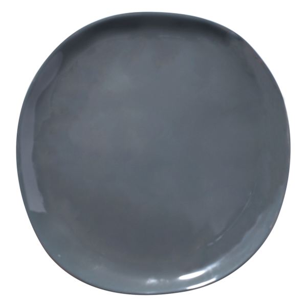 Grey Asymmetrical Dinner Plate, 11"