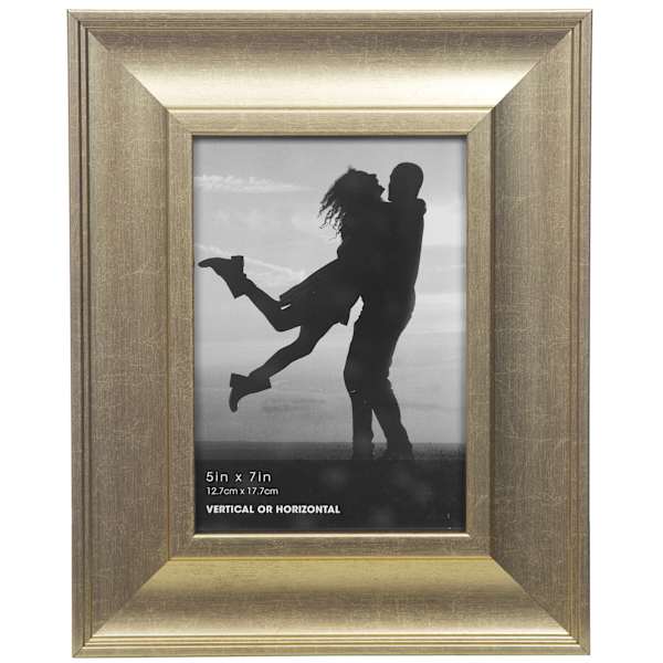 Wide Gold Slant Profile Tabletop Picture Frame, 5x7