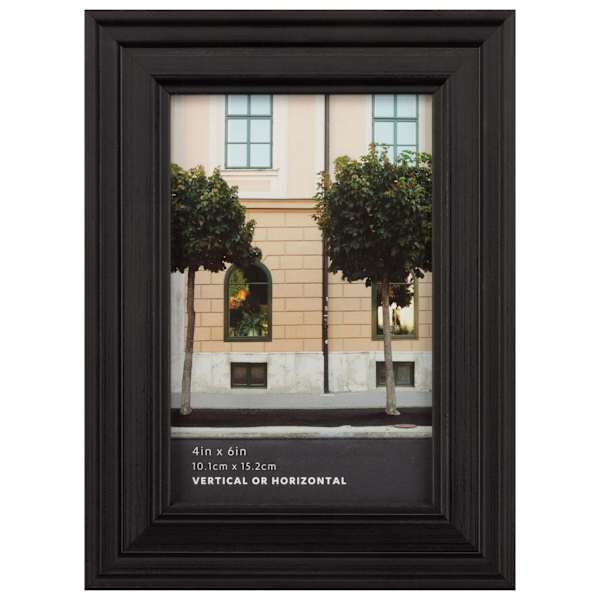Black Ridged Profile Tabletop Picture Frame, 4x6