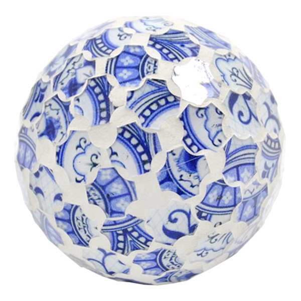 Mosaic Blue Orb, 4"