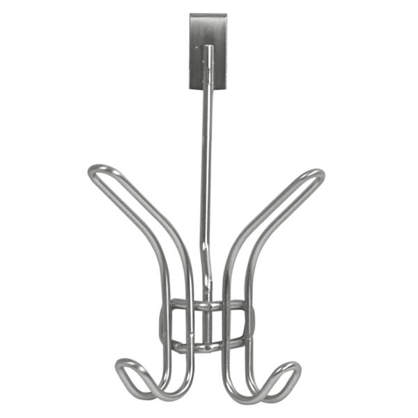 2-Hook Over The Door Hanger, Silver