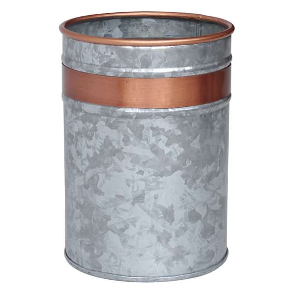Galvanized Metal & Copper Utensil Crock, 5x7