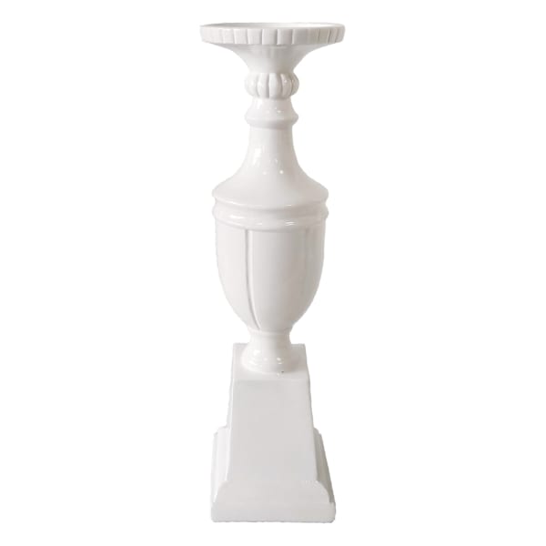Grace Mitchell White Pillar Holder, 16"