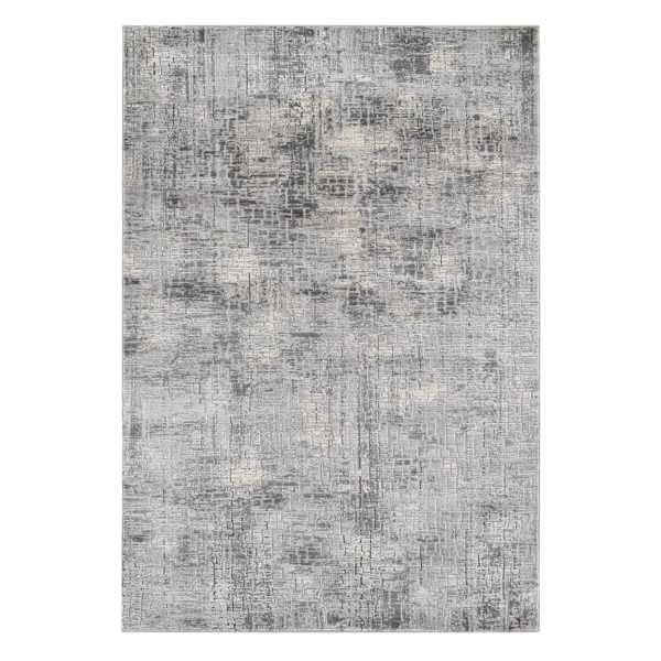 (B656) Mixed Grey Abstract Soft High-Low Design Runner, 2x7