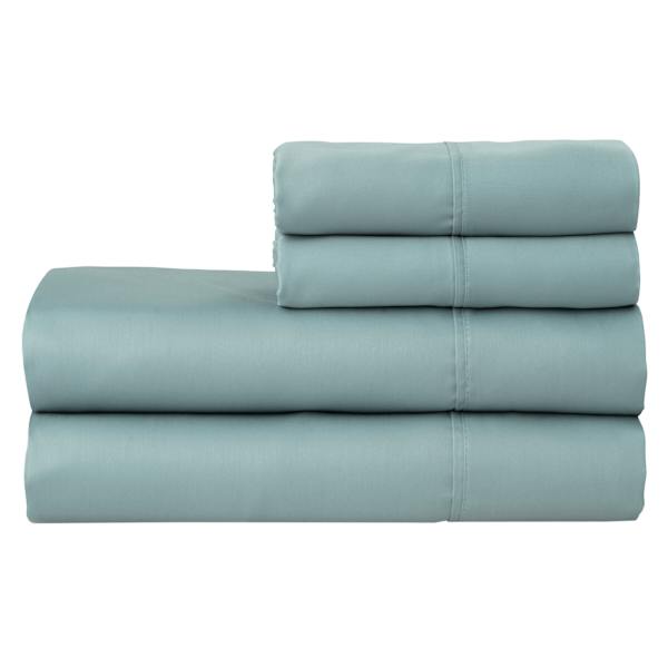 4-Piece Cloud Blue 500 Thread Count Blended Sheet Set, Queen