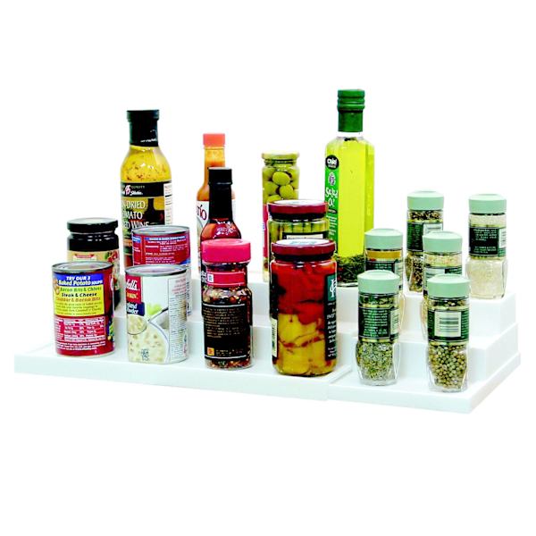 3-Tier White Pantry Shelf Organizer