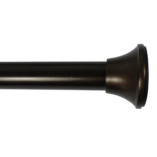3/4" Bronze Adjustable Tension Curtain Rod, 28-48"