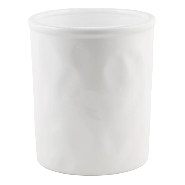 White Asymmetrical Utensil Crock, 6"