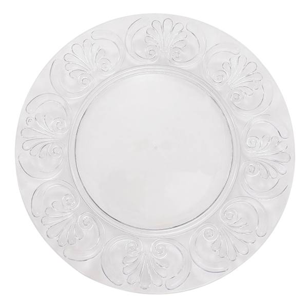 Embossed Clear Acrylic Dinner Plate