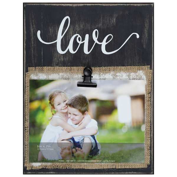 Blackwash with Love Sentiment Clip Photo Frame, 5x7