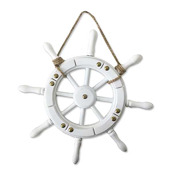 Nautical Wheel Wooden Wall Decor, 14"