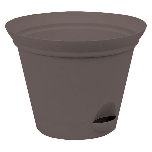 Flat Grey Self-Watering Outdoor Flare Planter, Medium