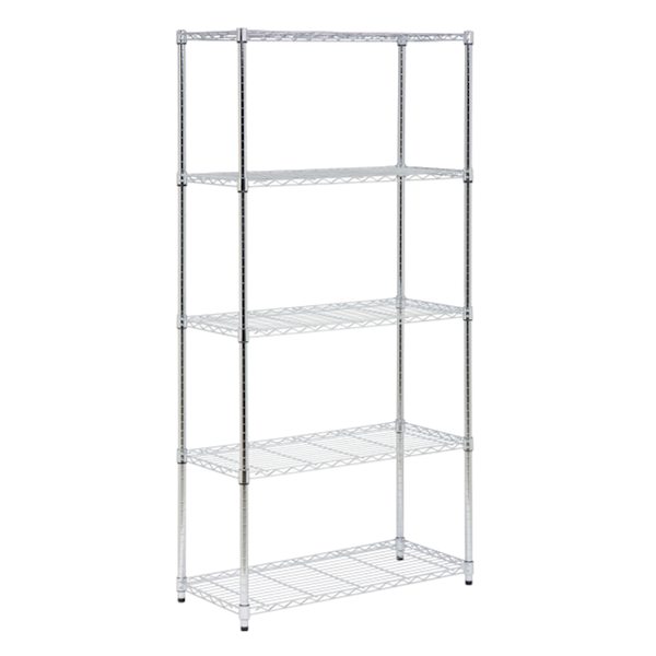 5-Tier Metal Shelving Unit, Chrome