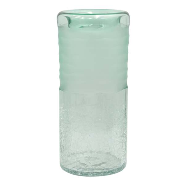 Ty Pennington Green Carved Recycled Glass Vase, 12"
