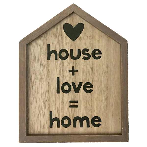 House & Love Home Wall Sign, 6x7