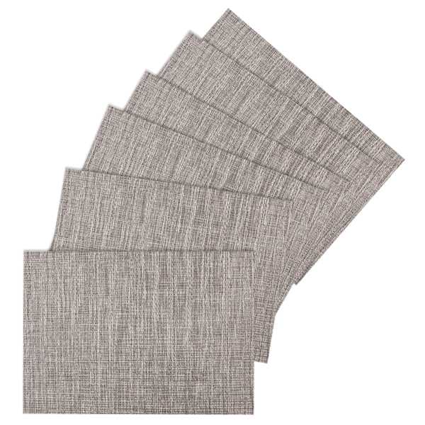 Set of 6 Meridiem Powder Woven Vinyl Placemats, 18x13