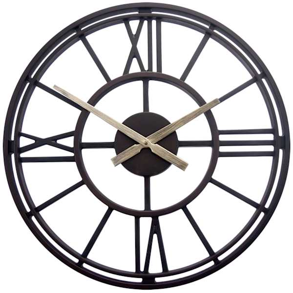 Black Round Wall Clock, 22"