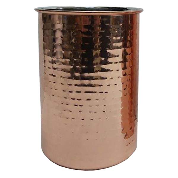 Found & Fable Copper Hammered Metal Utensil Crock