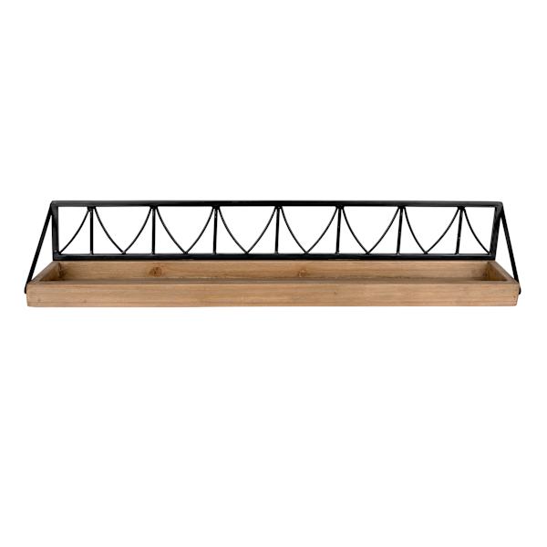 Wood & Metal Wall Shelf, 24x5