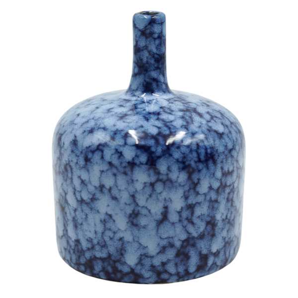 Tracey Boyd Blue Splatter Ceramic Vase, 6"