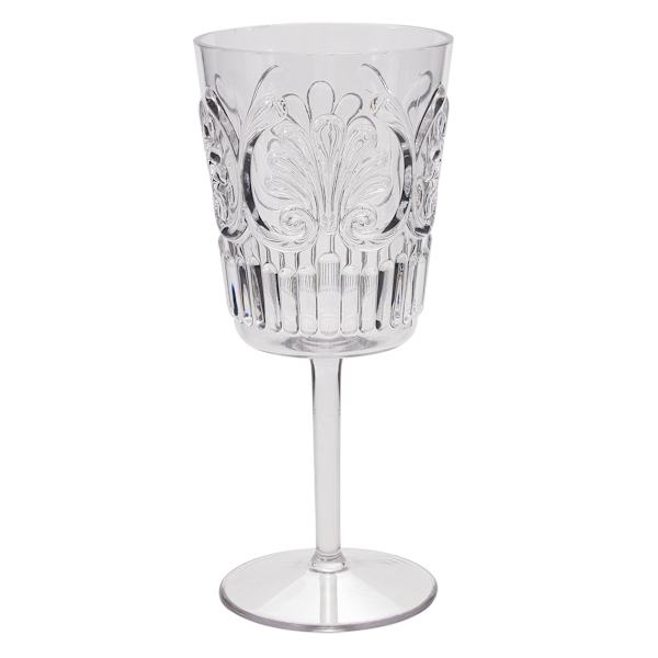 Clear Embossed Acrylic Wine Glass, 14oz