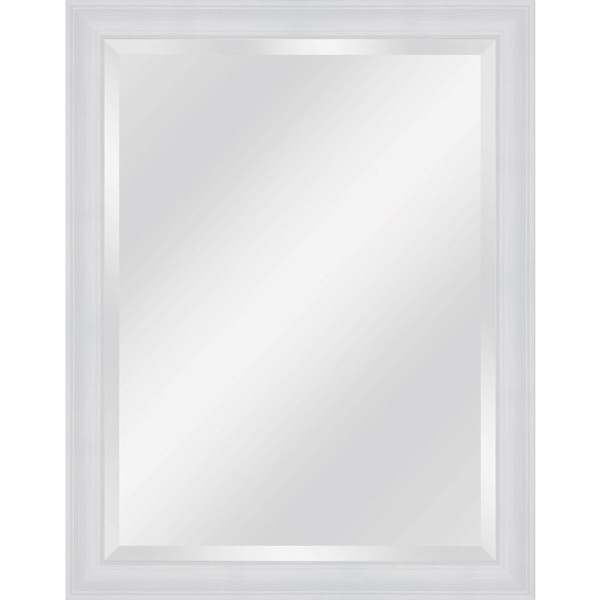 White Wood Framed Gallery Rectangle Wall Mirror, 30x40