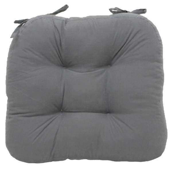 2-Pack Dark Grey Microsuede Dining Chair Pads