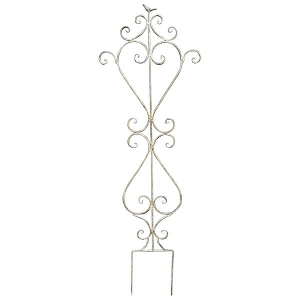 Grey Metal Scroll Bird Garden Trellis, 52"