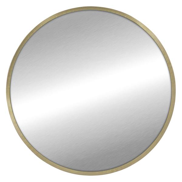 Champagne Metal Round Wall Mirror, 35"