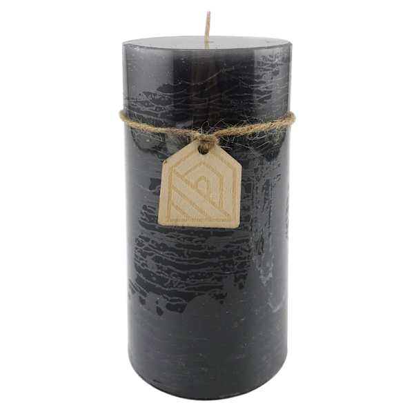Dark Grey Unscented Pillar Candle, 3x6
