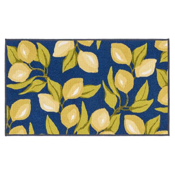 Navy Lemons Accent Rug, 2x4