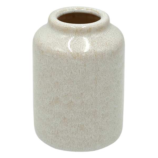White Ceramic Vase, 5"
