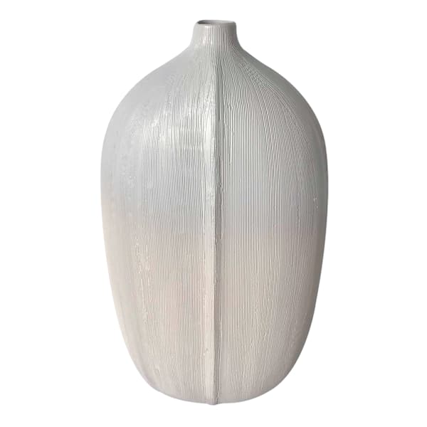 Laila Ali Blue & Ivory Ombre Textured Ceramic Vase, 14"