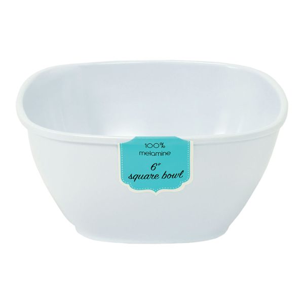 Matte White Soft Square Melamine Cereal Bowl
