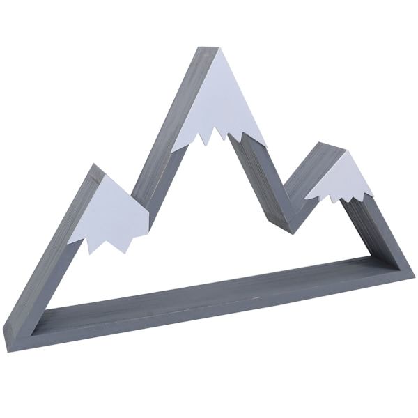 Shaped Mountain Wooden Wall Shelf, 24x14