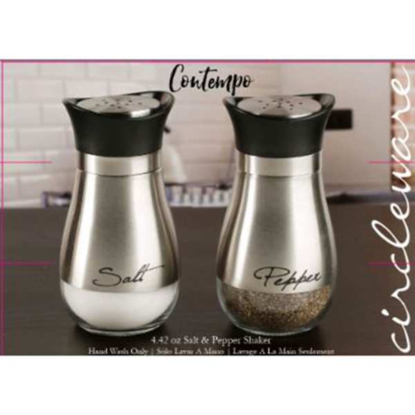 Contempo Silver Salt & Pepper Shaker Set