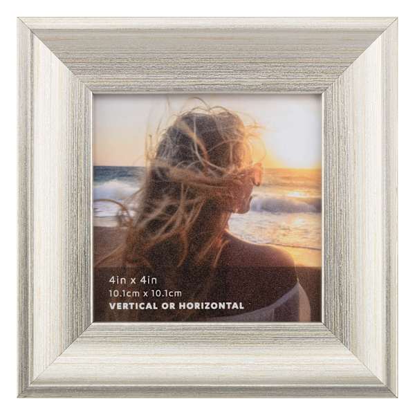 Silver Scoop Profile Tabletop Picture Frame, 4x4