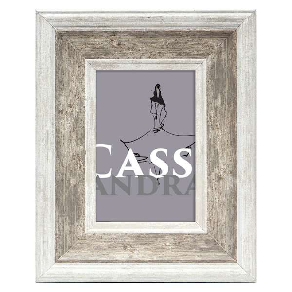 White & Grey Tabletop Picture Frame, 4x6