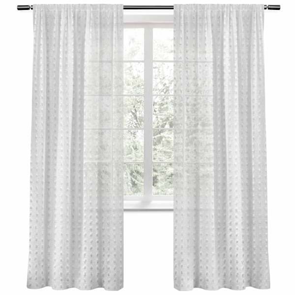 Spirit White Rod Pocket Sheer Grommet Curtain Panel, 84"