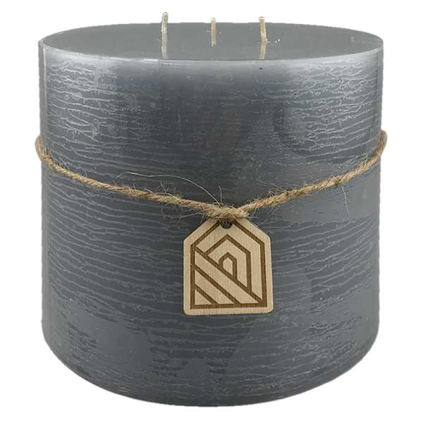 Light Grey Unscented Pillar Candle, 6x5