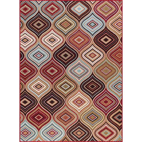 (D374) Contemporary Geometric & Diamond Ogee Design Runner, 2x7