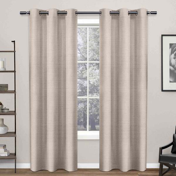 Blush Silk Light Filtering Grommet Curtain Panel, 84"
