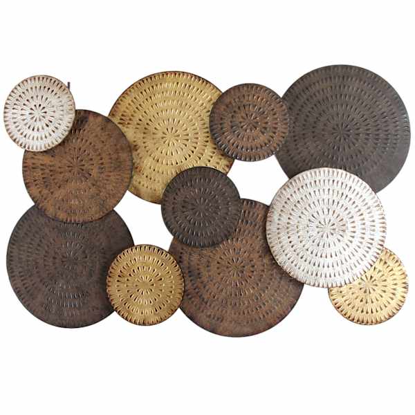 Multicolor Centerpiece Circle Metal Wall Art, 47x31